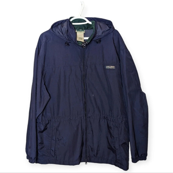 Vintage Northern Elements Logo Navy Zip Up Windbreaker Mens Medium - Picture 7 of 10